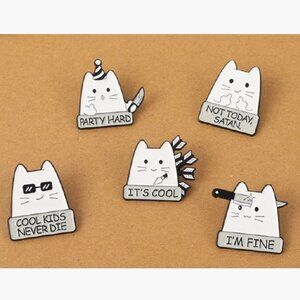 Sarcastic Cat Pin Set